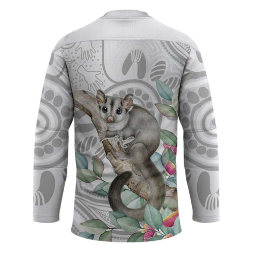 Australia Opossum Hockey Jersey Aboriginal Art Gumtree Blossoms Grunge - Aussie Hoodie