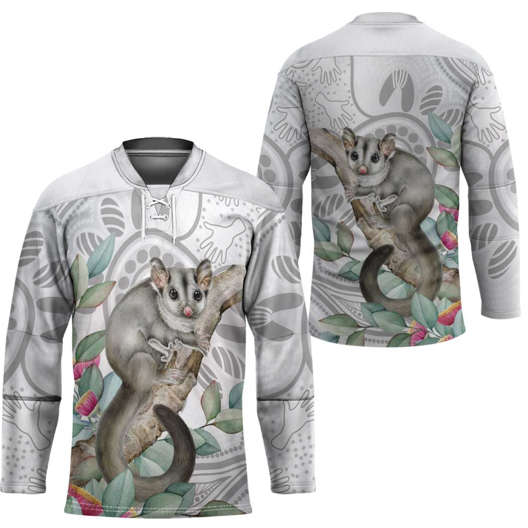 Australia Opossum Hockey Jersey Aboriginal Art Gumtree Blossoms Grunge - Aussie Hoodie