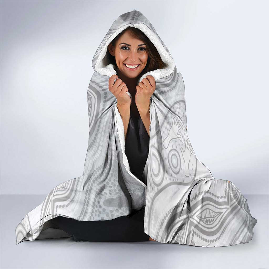 Australia Opossum Hooded Blanket Aboriginal Art Gumtree Blossoms Grunge - Aussie Hoodie