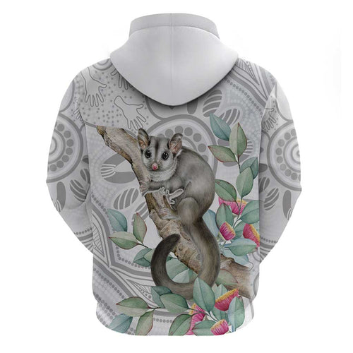 Australia Opossum Hoodie Aboriginal Art Gumtree Blossoms Grunge - Aussie Hoodie