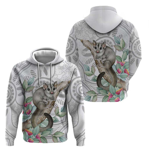 Australia Opossum Hoodie Aboriginal Art Gumtree Blossoms Grunge - Aussie Hoodie