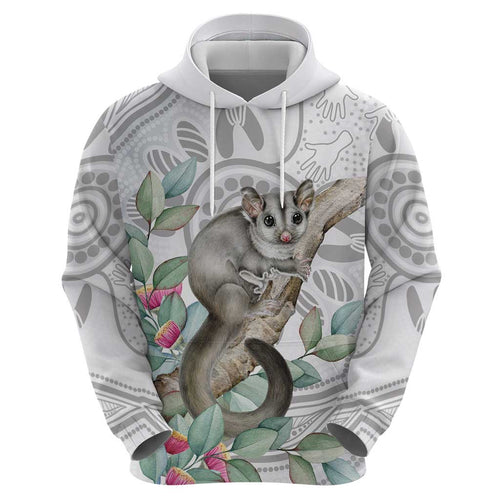 Australia Opossum Hoodie Aboriginal Art Gumtree Blossoms Grunge - Aussie Hoodie