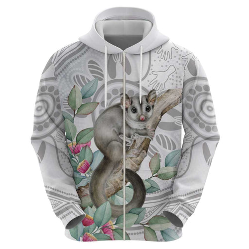 Australia Opossum Hoodie Aboriginal Art Gumtree Blossoms Grunge - Aussie Hoodie