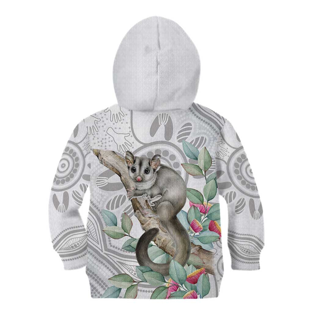 Australia Opossum Kid Hoodie Aboriginal Art Gumtree Blossoms Grunge - Aussie Hoodie