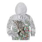 Australia Opossum Kid Hoodie Aboriginal Art Gumtree Blossoms Grunge - Aussie Hoodie