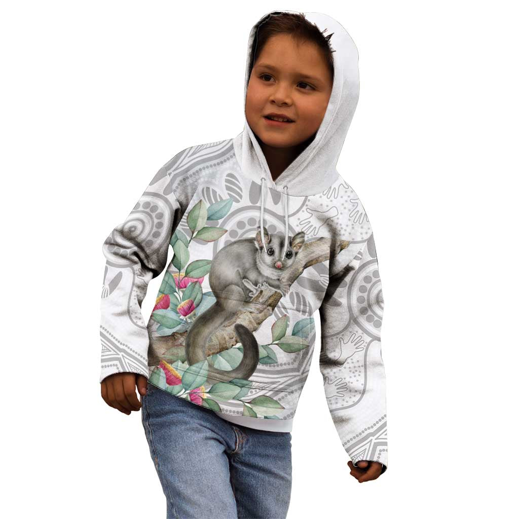 Australia Opossum Kid Hoodie Aboriginal Art Gumtree Blossoms Grunge - Aussie Hoodie