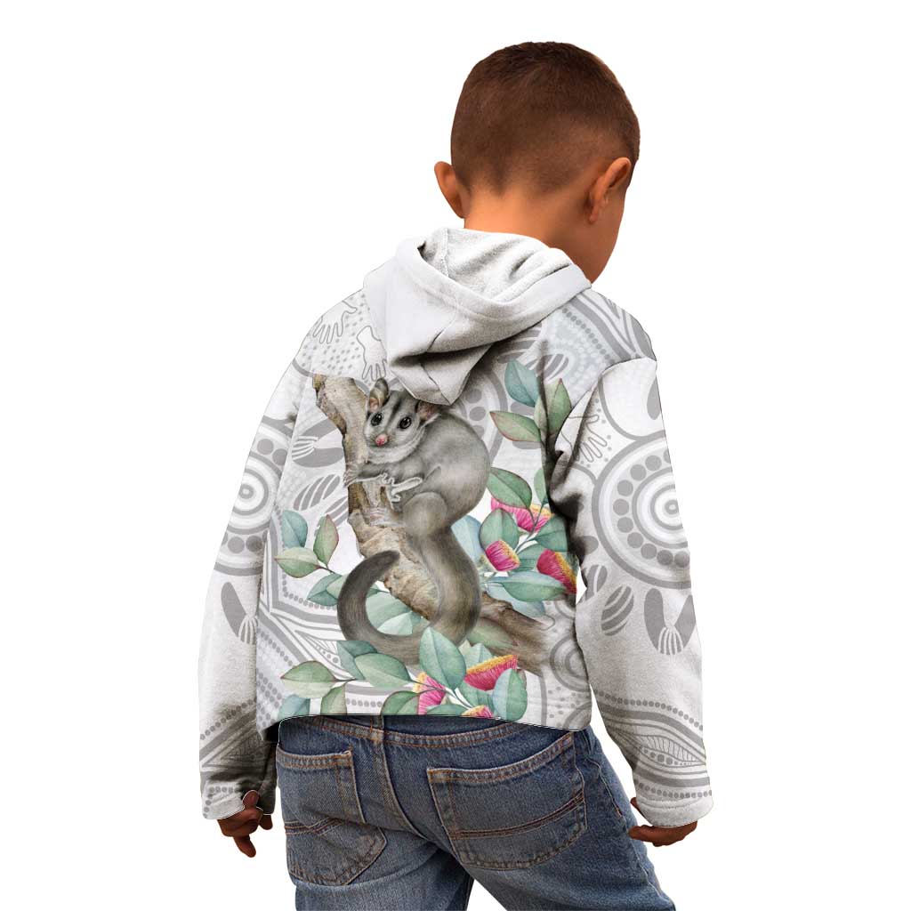 Australia Opossum Kid Hoodie Aboriginal Art Gumtree Blossoms Grunge - Aussie Hoodie