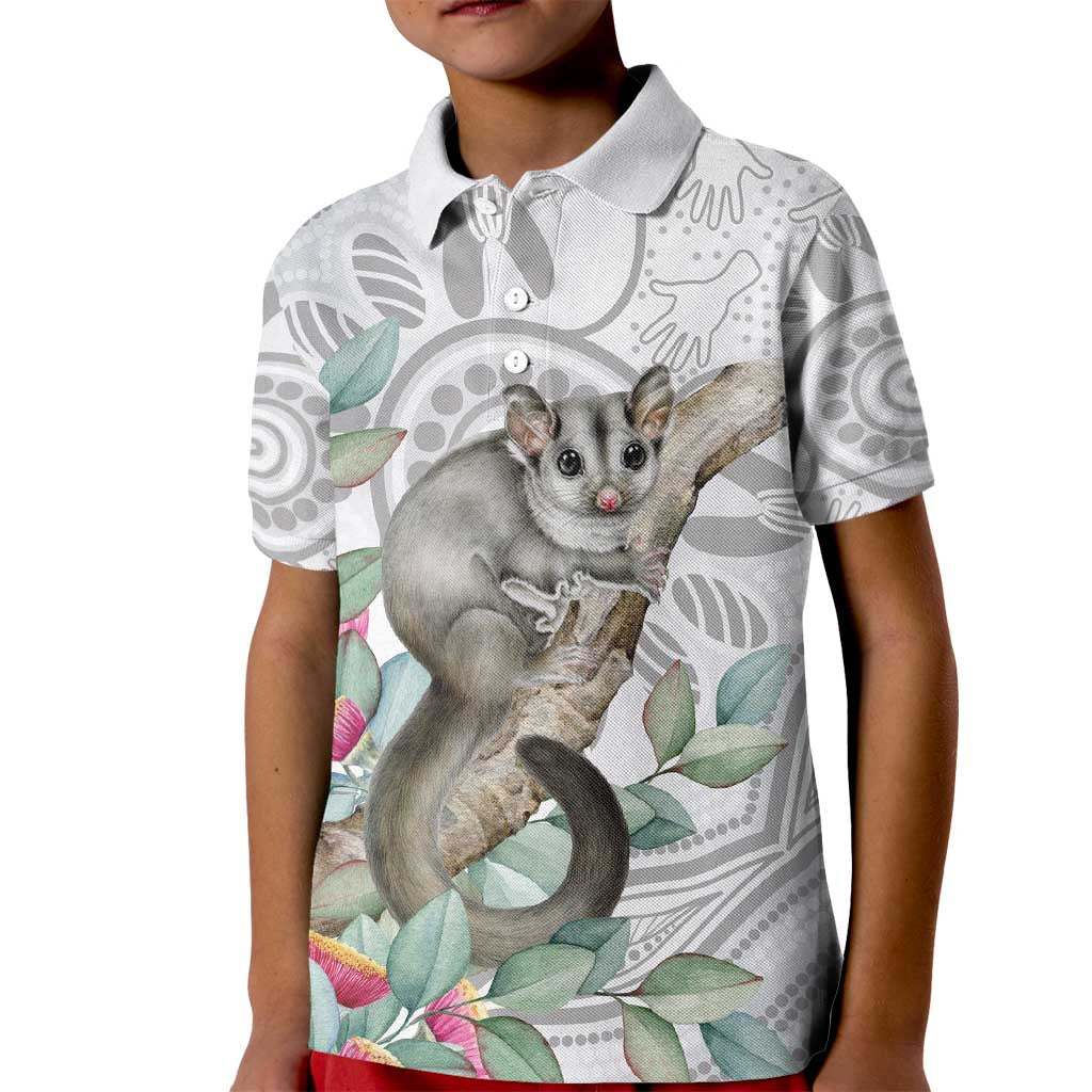 Australia Opossum Kid Polo Shirt Aboriginal Art Gumtree Blossoms Grunge - Aussie Hoodie