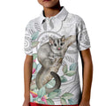 Australia Opossum Kid Polo Shirt Aboriginal Art Gumtree Blossoms Grunge - Aussie Hoodie