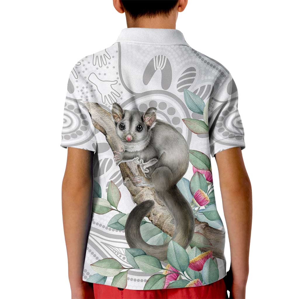 Australia Opossum Kid Polo Shirt Aboriginal Art Gumtree Blossoms Grunge - Aussie Hoodie