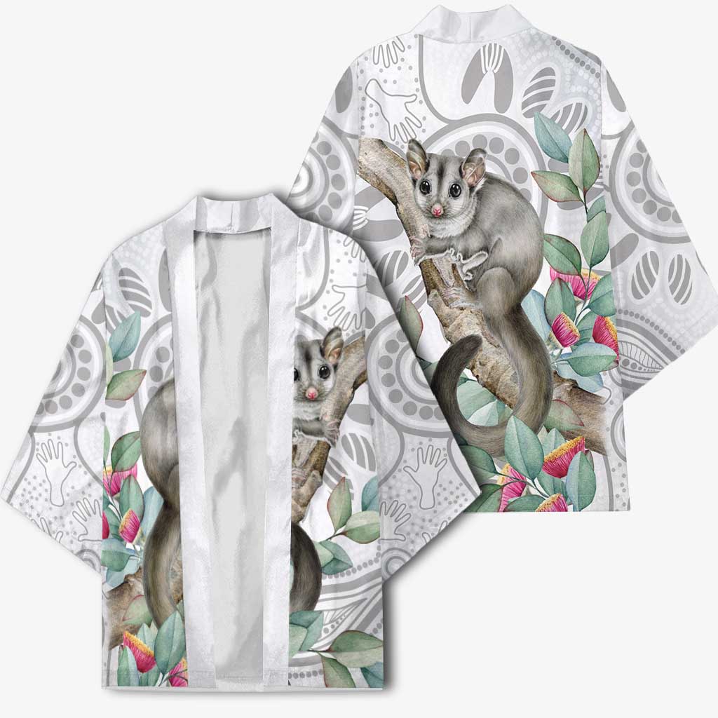 Australia Opossum Kimono Aboriginal Art Gumtree Blossoms Grunge - Aussie Hoodie