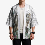Australia Opossum Kimono Aboriginal Art Gumtree Blossoms Grunge - Aussie Hoodie
