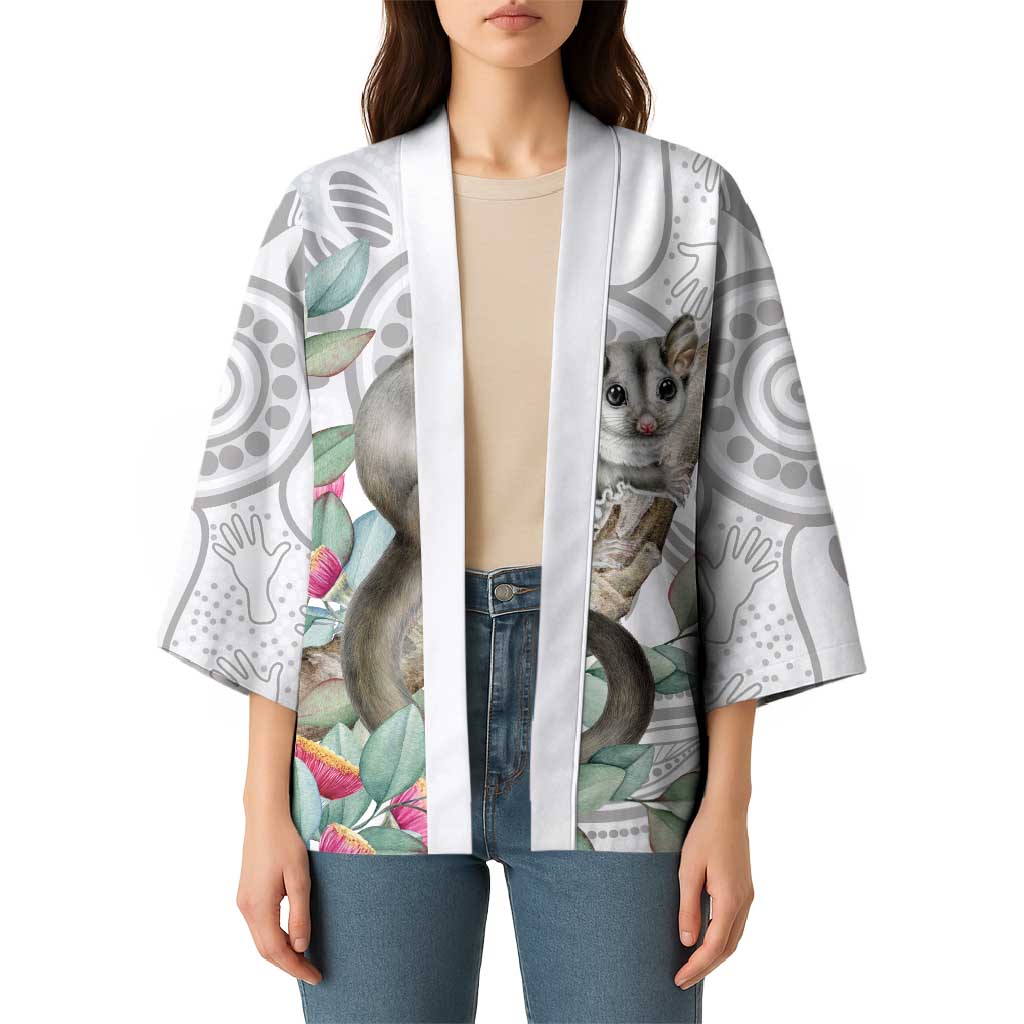 Australia Opossum Kimono Aboriginal Art Gumtree Blossoms Grunge - Aussie Hoodie