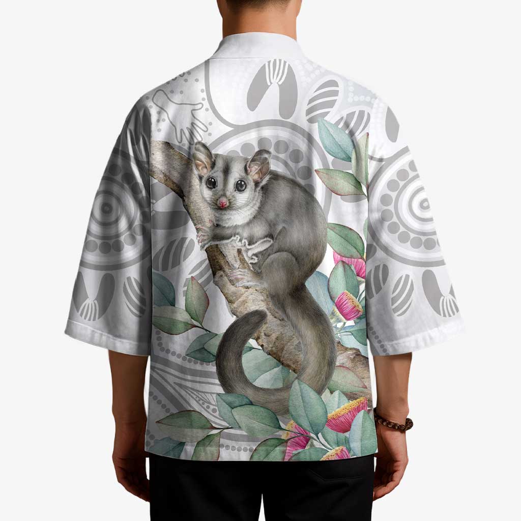 Australia Opossum Kimono Aboriginal Art Gumtree Blossoms Grunge - Aussie Hoodie