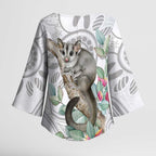 Australia Opossum Kimono Sleeve Blouse Aboriginal Art Gumtree Blossoms Grunge - Aussie Hoodie