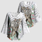 Australia Opossum Kimono Sleeve Blouse Aboriginal Art Gumtree Blossoms Grunge - Aussie Hoodie