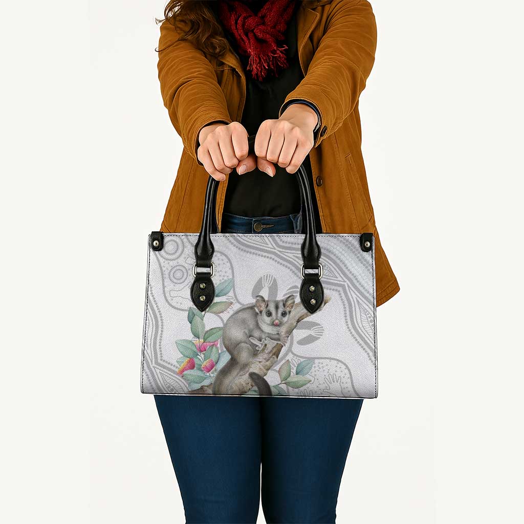 Australia Opossum Leather Bag Aboriginal Art Gumtree Blossoms Grunge - Aussie Hoodie