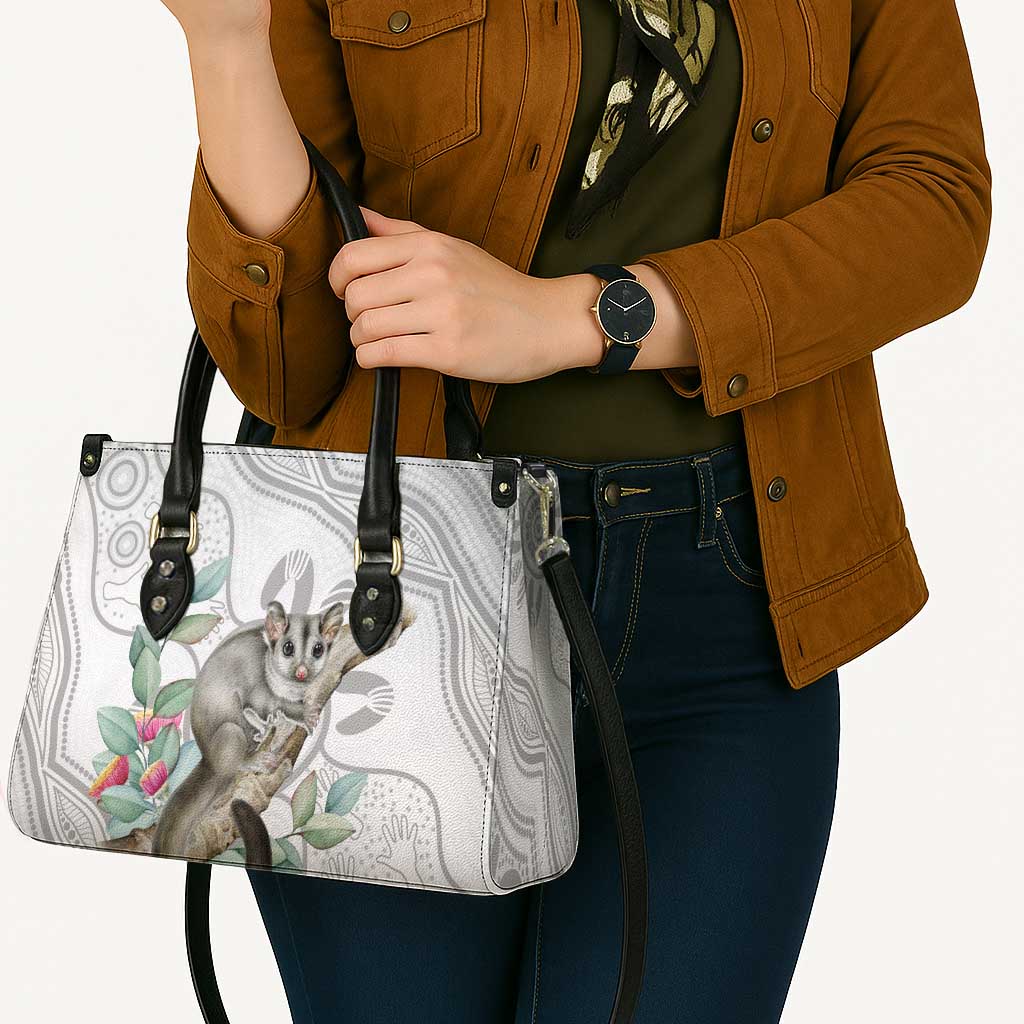 Australia Opossum Leather Bag Aboriginal Art Gumtree Blossoms Grunge - Aussie Hoodie