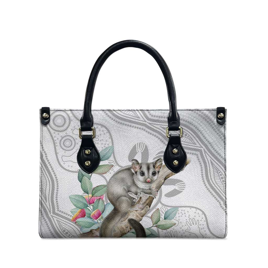Australia Opossum Leather Bag Aboriginal Art Gumtree Blossoms Grunge - Aussie Hoodie