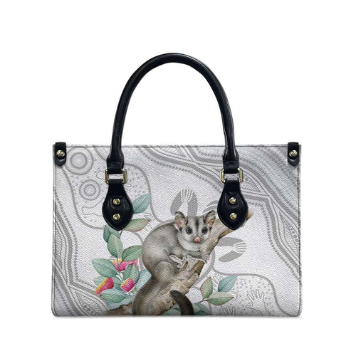 Australia Opossum Leather Bag Aboriginal Art Gumtree Blossoms Grunge - Aussie Hoodie