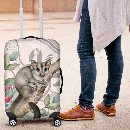 Australia Opossum Luggage Cover Aboriginal Art Gumtree Blossoms Grunge - Aussie Hoodie