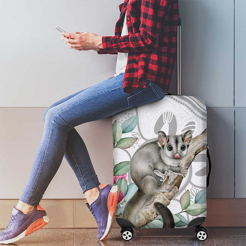 Australia Opossum Luggage Cover Aboriginal Art Gumtree Blossoms Grunge - Aussie Hoodie