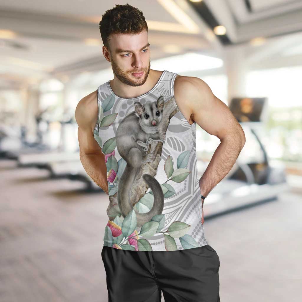 Australia Opossum Men Tank Top Aboriginal Art Gumtree Blossoms Grunge - Aussie Hoodie