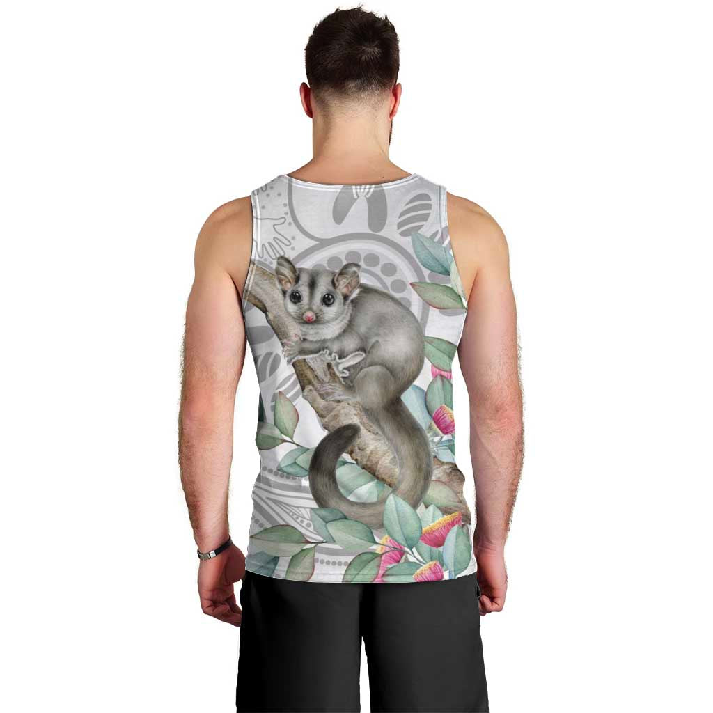 Australia Opossum Men Tank Top Aboriginal Art Gumtree Blossoms Grunge - Aussie Hoodie