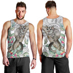 Australia Opossum Men Tank Top Aboriginal Art Gumtree Blossoms Grunge - Aussie Hoodie