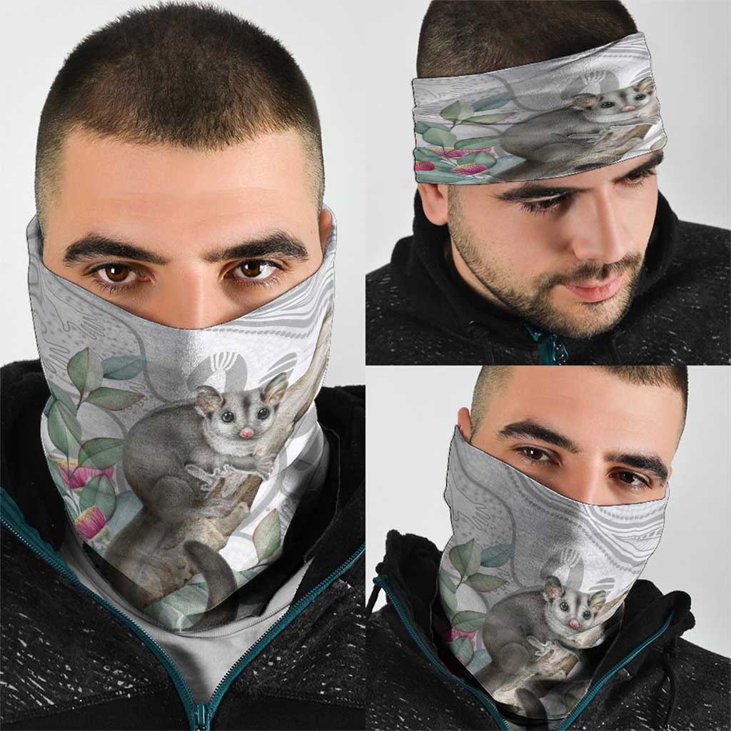 Australia Opossum Neck Gaiter Aboriginal Art Gumtree Blossoms Grunge - Aussie Hoodie