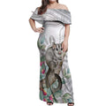 Australia Opossum Off Shoulder Maxi Dress Aboriginal Art Gumtree Blossoms Grunge - Aussie Hoodie