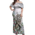 Australia Opossum Off Shoulder Maxi Dress Aboriginal Art Gumtree Blossoms Grunge - Aussie Hoodie