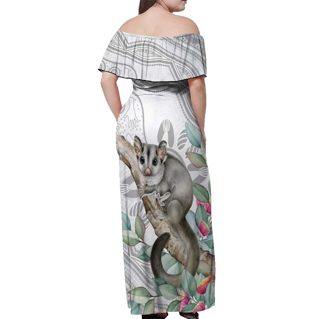 Australia Opossum Off Shoulder Maxi Dress Aboriginal Art Gumtree Blossoms Grunge - Aussie Hoodie