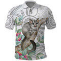Australia Opossum Polo Shirt Aboriginal Art Gumtree Blossoms Grunge - Aussie Hoodie