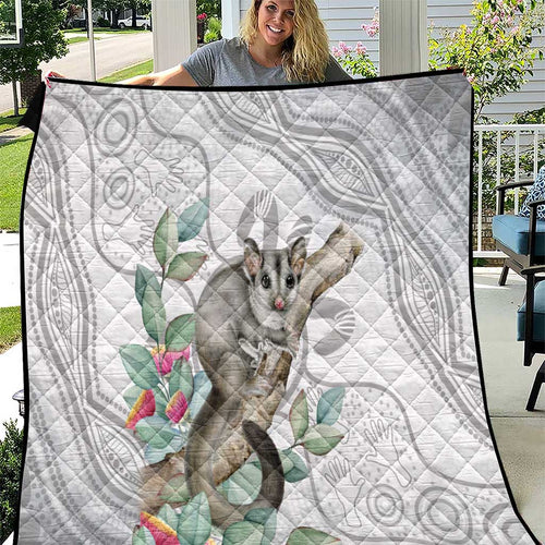 Australia Opossum Quilt Aboriginal Art Gumtree Blossoms Grunge - Aussie Hoodie