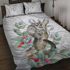 Australia Opossum Quilt Bed Set Aboriginal Art Gumtree Blossoms Grunge - Aussie Hoodie