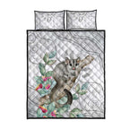 Australia Opossum Quilt Bed Set Aboriginal Art Gumtree Blossoms Grunge - Aussie Hoodie