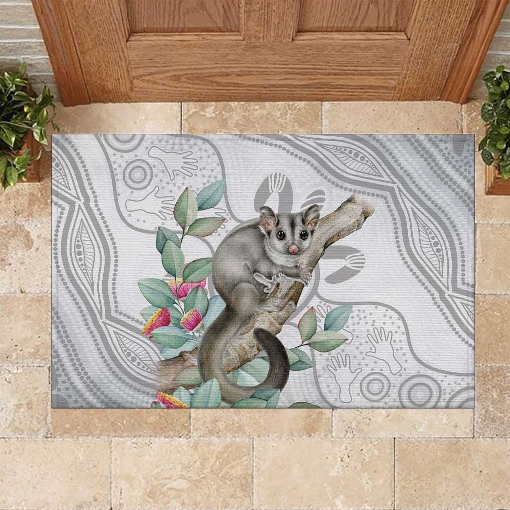 Australia Opossum Rubber Doormat Aboriginal Art Gumtree Blossoms Grunge - Aussie Hoodie