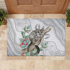 Australia Opossum Rubber Doormat Aboriginal Art Gumtree Blossoms Grunge - Aussie Hoodie