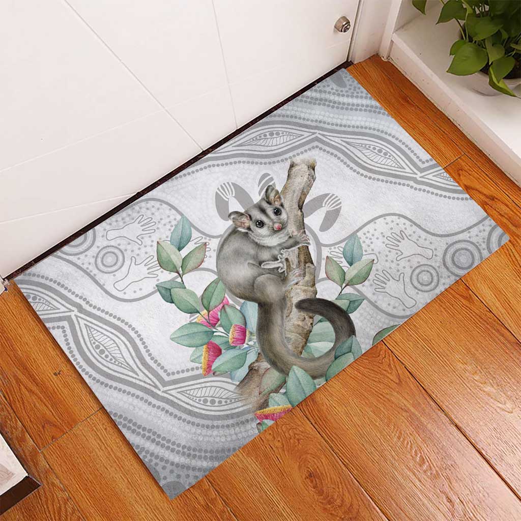 Australia Opossum Rubber Doormat Aboriginal Art Gumtree Blossoms Grunge - Aussie Hoodie