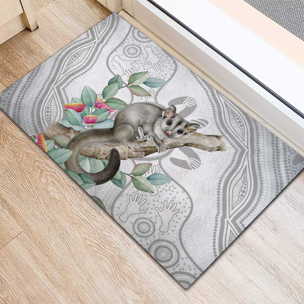 Australia Opossum Rubber Doormat Aboriginal Art Gumtree Blossoms Grunge - Aussie Hoodie