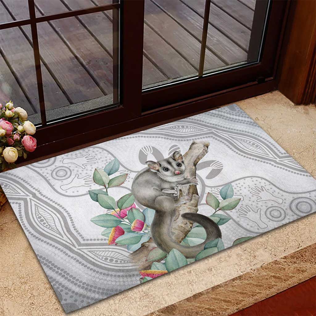 Australia Opossum Rubber Doormat Aboriginal Art Gumtree Blossoms Grunge - Aussie Hoodie