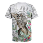Australia Opossum Rugby Jersey Aboriginal Art Gumtree Blossoms Grunge - Aussie Hoodie