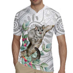 Australia Opossum Rugby Jersey Aboriginal Art Gumtree Blossoms Grunge - Aussie Hoodie