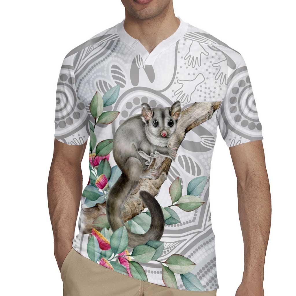 Australia Opossum Rugby Jersey Aboriginal Art Gumtree Blossoms Grunge - Aussie Hoodie