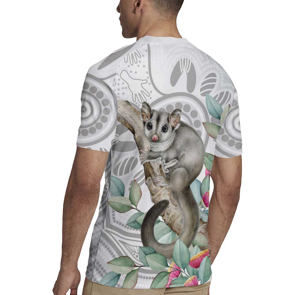 Australia Opossum Rugby Jersey Aboriginal Art Gumtree Blossoms Grunge - Aussie Hoodie
