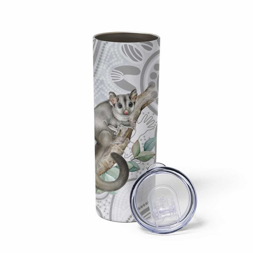 Australia Opossum Skinny Tumbler Aboriginal Art Gumtree Blossoms Grunge - Aussie Hoodie