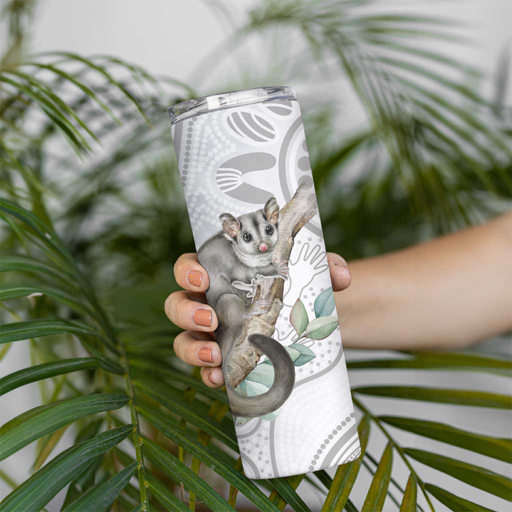 Australia Opossum Skinny Tumbler Aboriginal Art Gumtree Blossoms Grunge - Aussie Hoodie