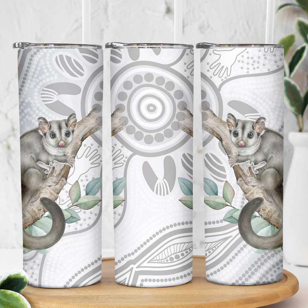 Australia Opossum Skinny Tumbler Aboriginal Art Gumtree Blossoms Grunge - Aussie Hoodie