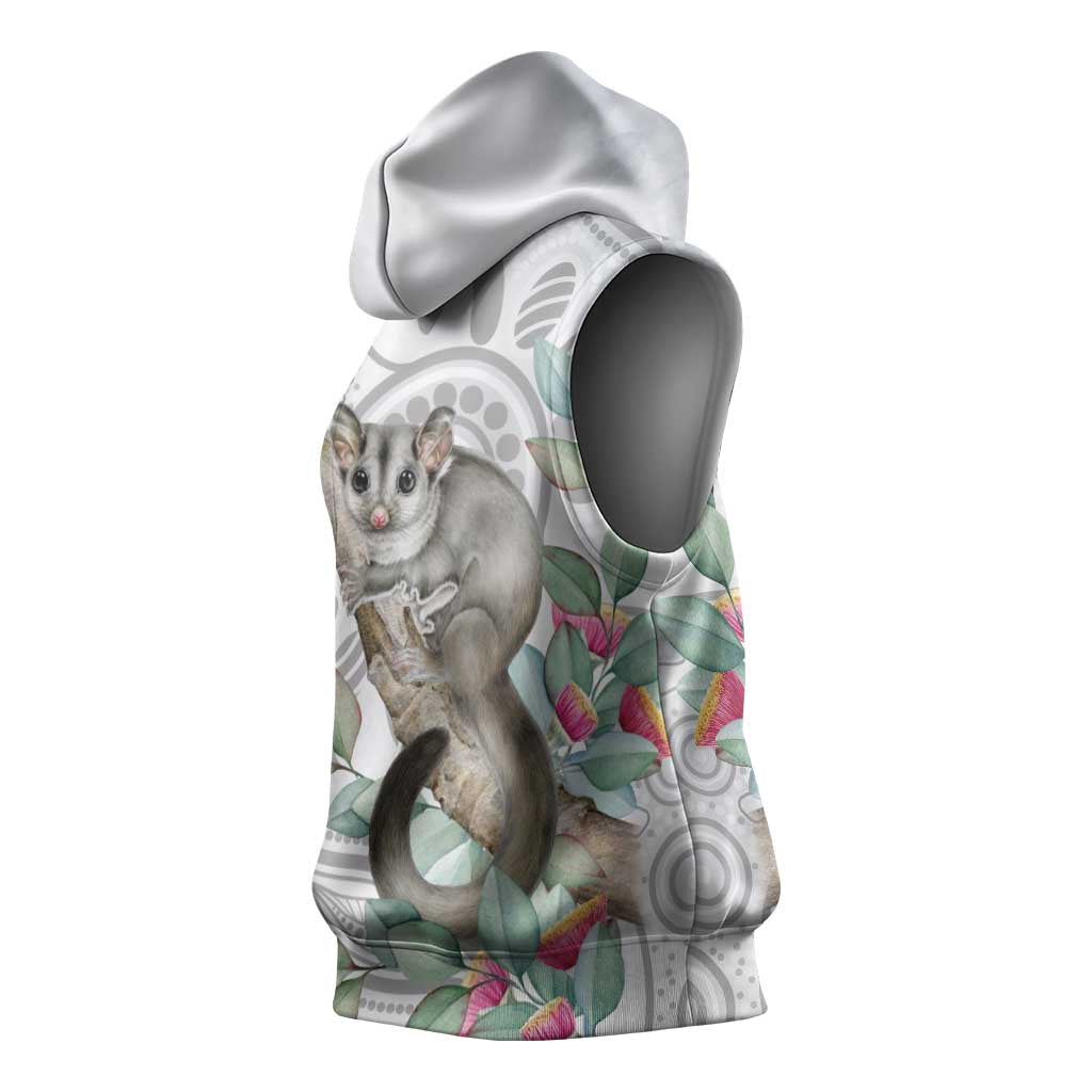 Australia Opossum Sleeveless Hoodie Aboriginal Art Gumtree Blossoms Grunge - Aussie Hoodie